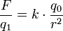  \frac{F}{q_1} = k \cdot \frac{q_0}{r^2}