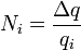 N_i = \frac{\Delta q}{q_i}