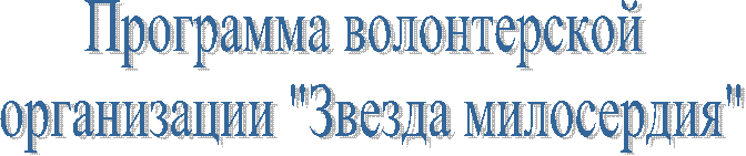 Программа волонтерской
организации "Звезда милосердия"