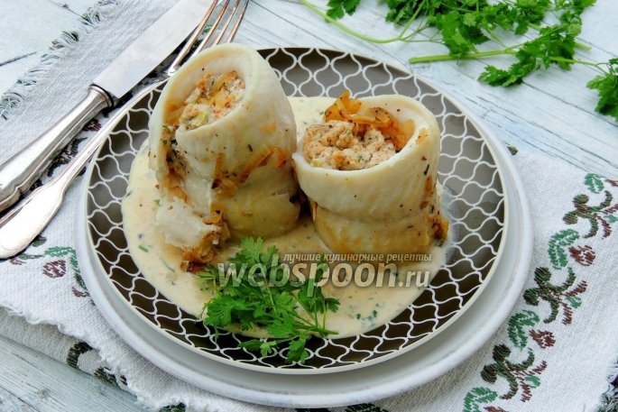 Фото Рыбные рулеты с ревенем и сливочным сыром
