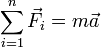 \sum_{i=1}^n \vec {F_i}=m \vec {a}