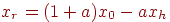 x_r = (1+a) x_0 - ax_h