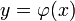  y=\varphi(x)\!
