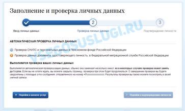 Проверка введенных данных госуслуги