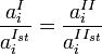~\frac{a_i^I}{a_i^{I_{st}}}=\frac{a_i^{II}}{a_i^{II_{st}}}
