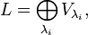 L=\bigoplus_{\lambda_i}V_{\lambda_i}, 