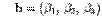 $\displaystyle \quad {\bf b}=({\beta}_1,\,{\beta}_2,\,{\beta}_3)$