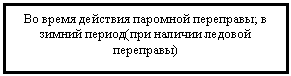 Подпись: Во время действия паромной переправы; в зимний период(при наличии ледовой переправы)