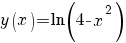y(x)=ln(4-x^2)