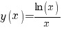 y(x)={ln(x)}/{x}