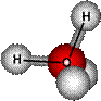 Water, showing tetrahedrally positioned lone pair electrons