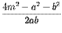 $\displaystyle {\frac{4m^{2}-a^{2}-b^{2}}{2ab}}$