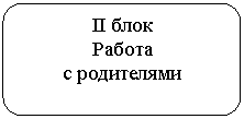 Скругленный прямоугольник: II блок
Работа
с родителями