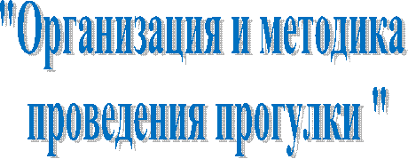 "Организация и методика
проведения прогулки "