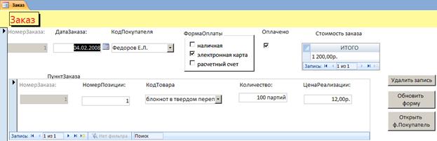 Практические работы в MS Access