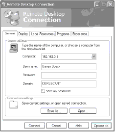 ��������� ����� Remote Desktop