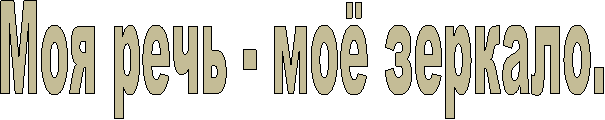 Моя речь - моё зеркало.