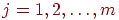 j=1,2,\ldots,m