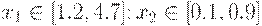 x_1 \in [1.2,4.7]; x_2 \in [0.1,0.9]
