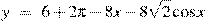 y~=~6+2\pi -8x-8\sqrt{2}\cos x