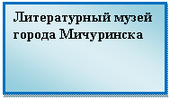 Подпись: Литературный музей города Мичуринска