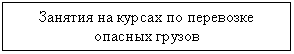 Подпись: Занятия на курсах по перевозке опас-ных грузов