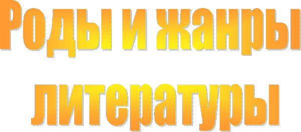 Роды и жанры
литературы