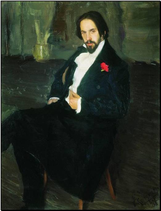 1901. Portrait of Ivan Bilibin by B. Kustodiev.jpg