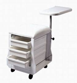 Manik�rhocker, wei�, mit Tablett