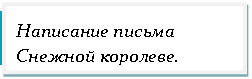 Подпись: Написание письма Снежной королеве.