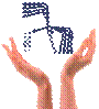 stork in the hands