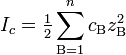  I_c = \begin{matrix}\frac{1}{2}\end{matrix}\sum_{{\rm B}=1}^{n} c_{\rm B}z_{\rm B}^{2} 