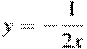 y=-\frac{1}{2x}