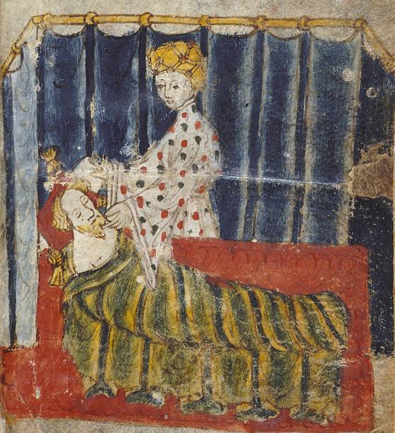 https://upload.wikimedia.org/wikipedia/commons/thumb/6/6e/Lady_tempt_Gawain.jpg/699px-Lady_tempt_Gawain.jpg
