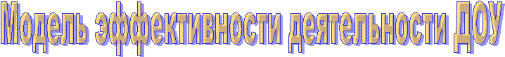 Модель эффективности деятельности ДОУ