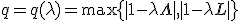 q=q(\lambda)=\max\{|1-\lambda\Lambda|, |1-\lambda L |\}