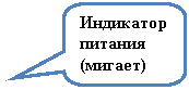 Скругленная прямоугольная выноска: Индикатор питания (мигает)
