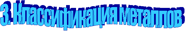 3. Классификация металлов