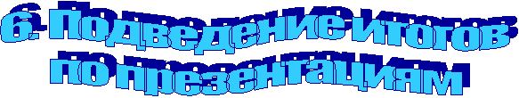6. Подведение итогов
по презентациям
