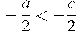 -\frac{a}{2}<-\frac{c}{2}