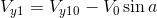 http://latex.codecogs.com/gif.latex?V_y_1%3DV_y_1_0-V_0%5Csin%7Ba%7D