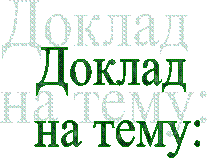 Доклад
на тему: