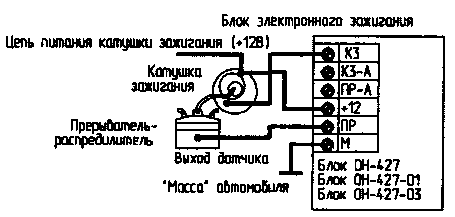 Схема подключения разработанного блока