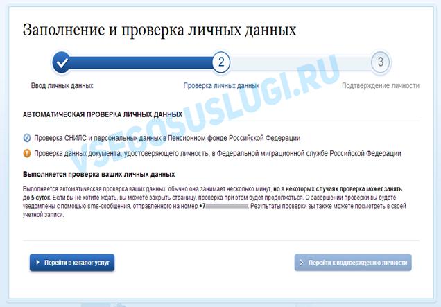 Проверка введенных данных госуслуги