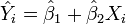 \hat Y_i = \hat\beta_1 + \hat\beta_2 X_i