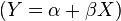 (Y = \alpha + \beta X)