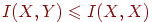 I(X,Y)\le I(X,X)