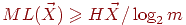 ML(\vec X) \ge H\vec X/\log_2m