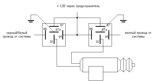При обратной полярности (непосредственно к добавленным приводам)