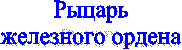 Рыцарь
железного ордена
